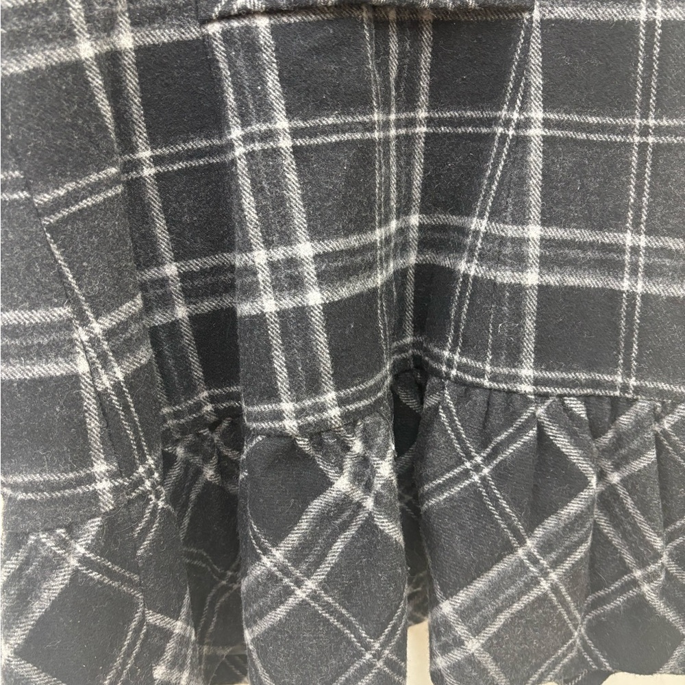 Vintage Esprit Black & Gray Plaid wool blend Pea Coat size medium - Picture 8 of 8